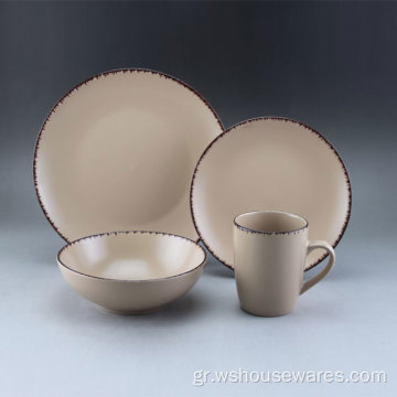 Hot Sale Stock Hotel Round Ceramic Dinnery Set